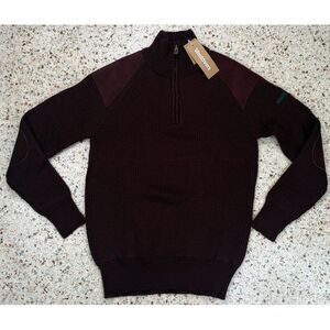 Woolovers Men's 100% Pure Wool Dark‎ Plum Long Sleeve Sweater Size Small